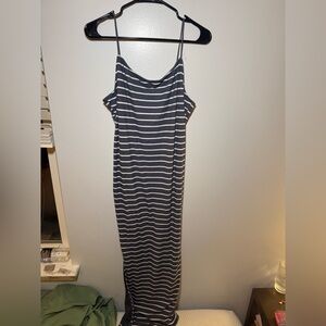 Justify Striped Maxi Dress in Navy and White